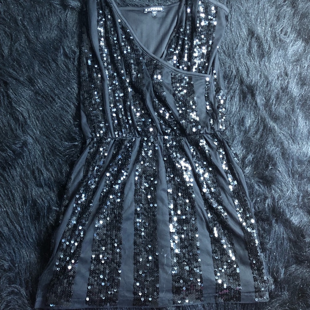 Black sequence dress